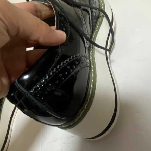 DADAWEN Patent Leather Women's Platform Wingtip Oxfords Size 8 - Picture 11 of 12